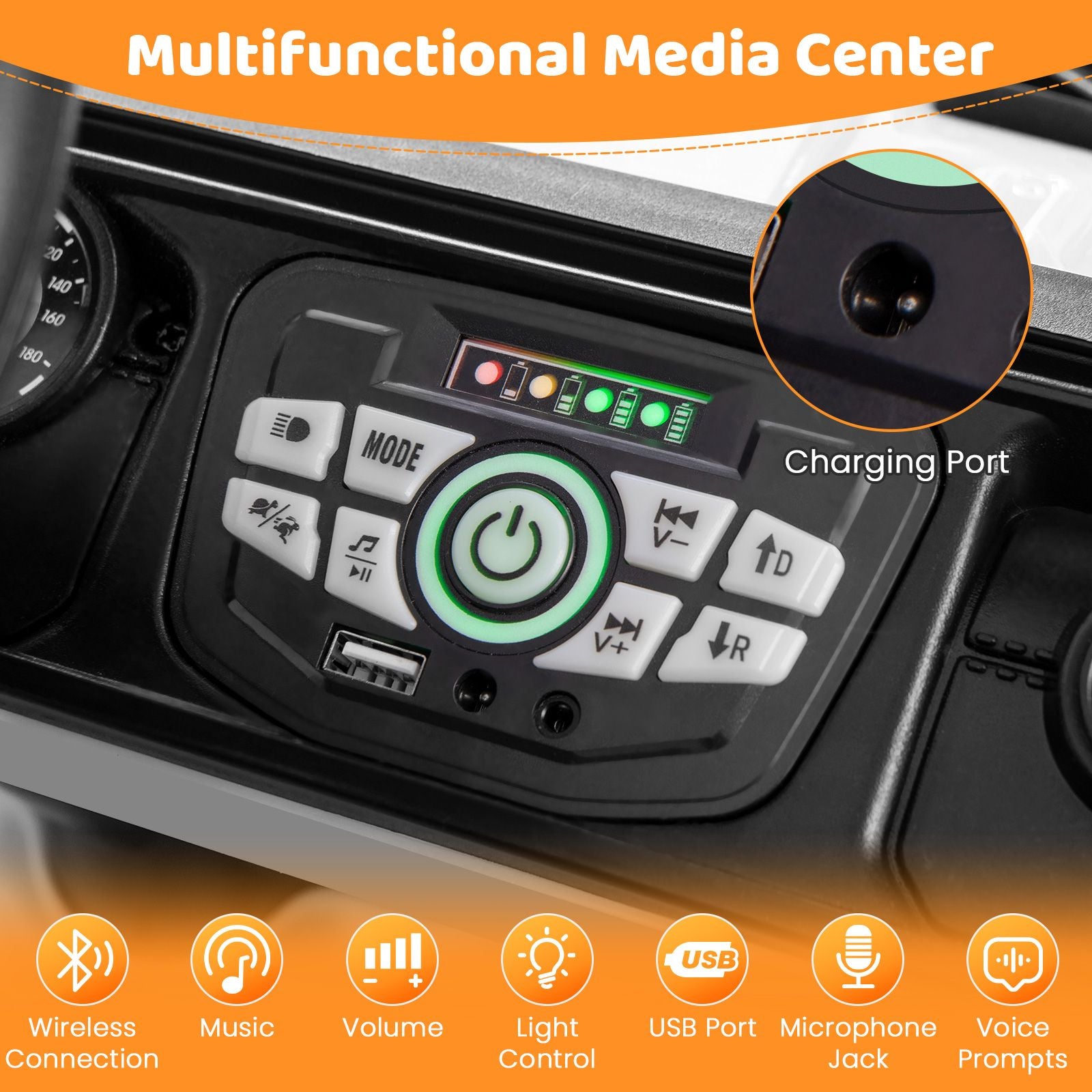 12V Kids Ride on Truck with Remote Control and Wireless Connection