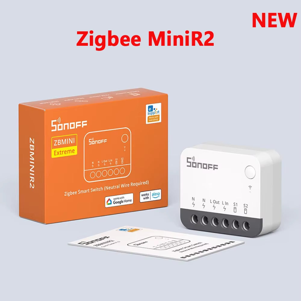 Zbminir2 Extreme Zigbee Smart Switch Smart Home DIY Switch Module Zbmini External Switch Control via Ewelink APP Alexa