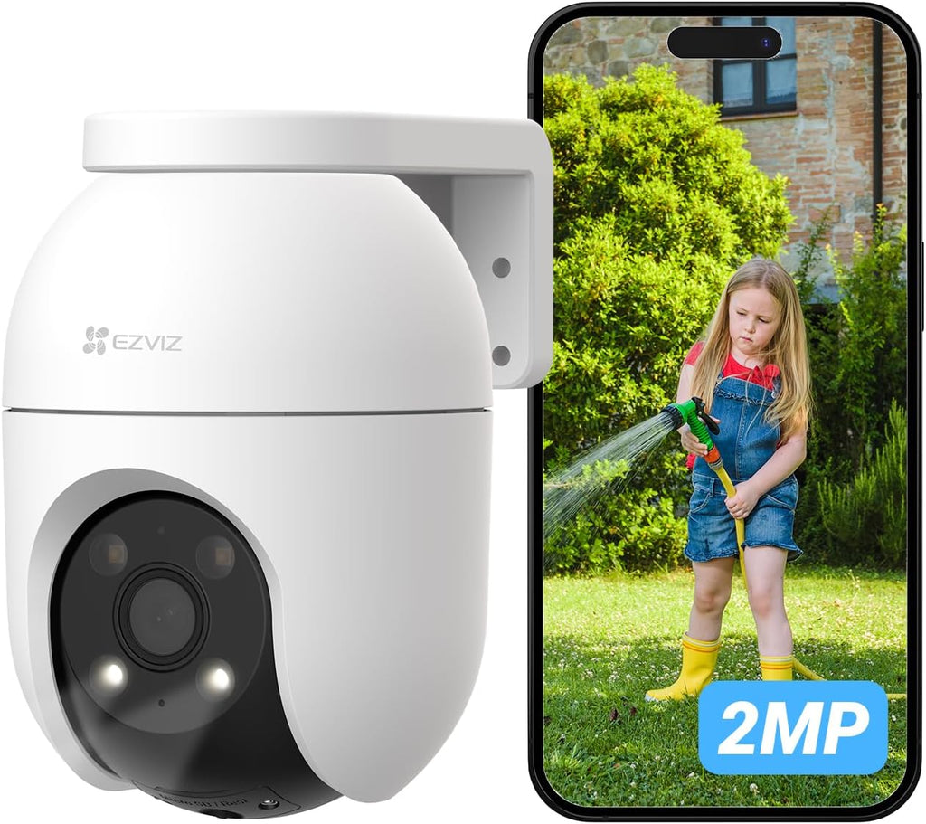 EZVIZ No Monthly Fee Security Camera Outdoor, PTZ 360°, 512 GB SD Card, Human/Ve