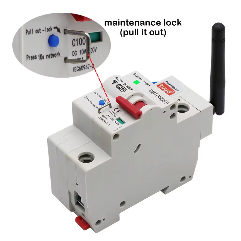 Tuya Smart Life Wifi DC Smart Circuit Breaker 12V 24V 48Voverload Short Circuit Protection with Alexa Google Home for Smart Home