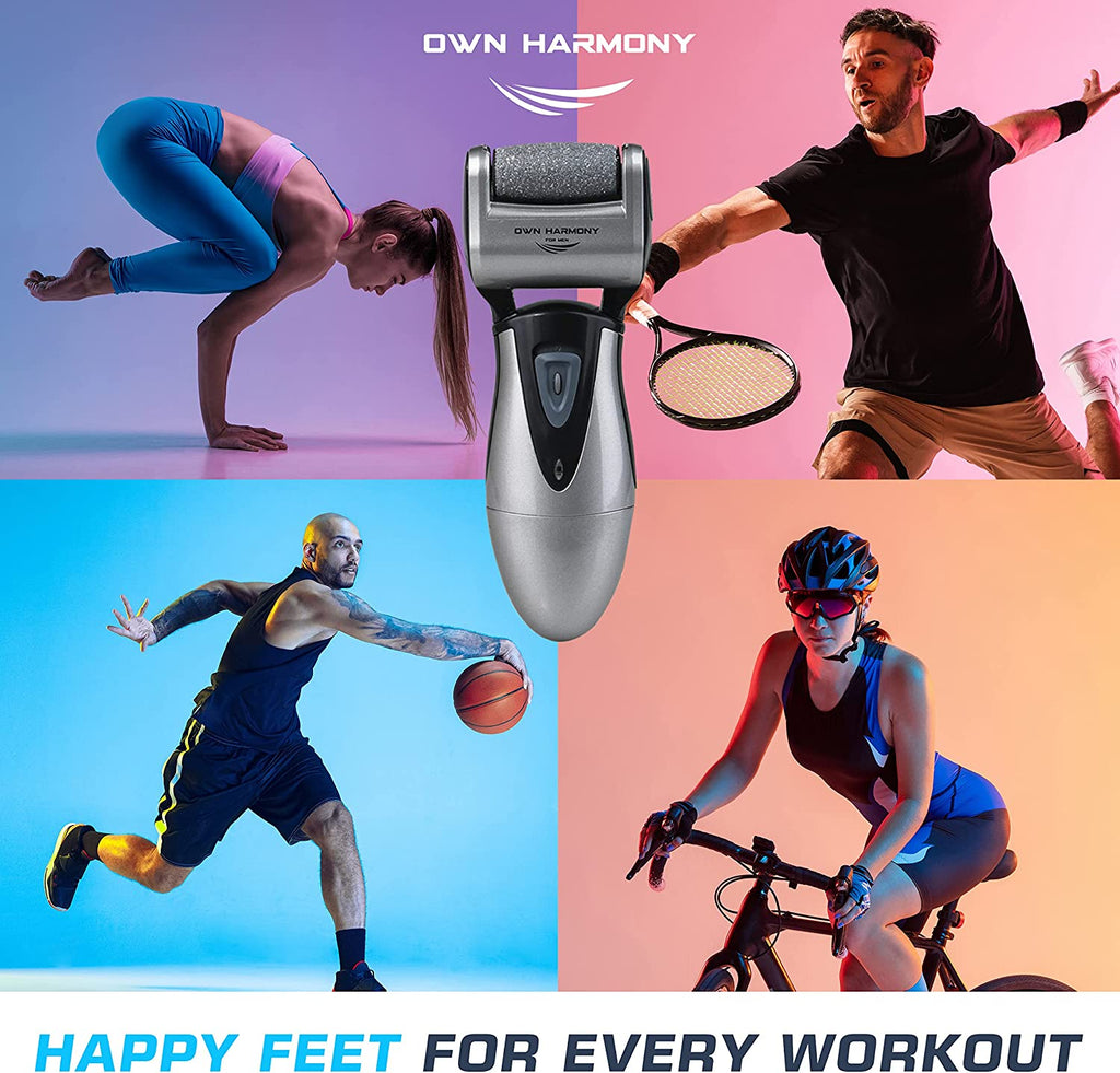 Electric Hard Skin Remover for Men by : Usa'S Best Rated Callus Remover- Rechargeable Pedicure Tools W 3 Coarse Rollers, Velvet-Smooth Foot Care Professional Spa Pedi Feet File (USB Cord)