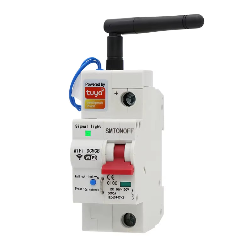 Tuya Smart Life Wifi DC Smart Circuit Breaker 12V 24V 48Voverload Short Circuit Protection with Alexa Google Home for Smart Home