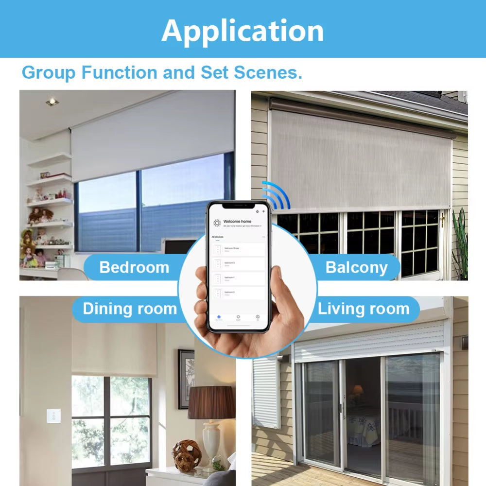 Tuya Smart Life RF Wifi Smart Curtain Blinds Roller Shutter Switch Google Home Alexa Echo Voice Control Smart Home App Timer