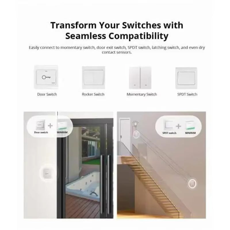 MINIR4M Matter Wifi Mini Smart Switch Detach Relay Smart Home Timer Work with Alexa Google Home Assistant Smartthings