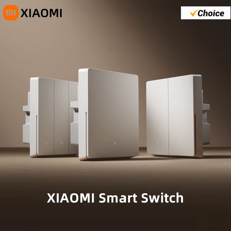 Xiaomi Smart Wall Switch Single Double Triple Key Dual Control Live&Neutral Line Work for Smart Light Mi Home App