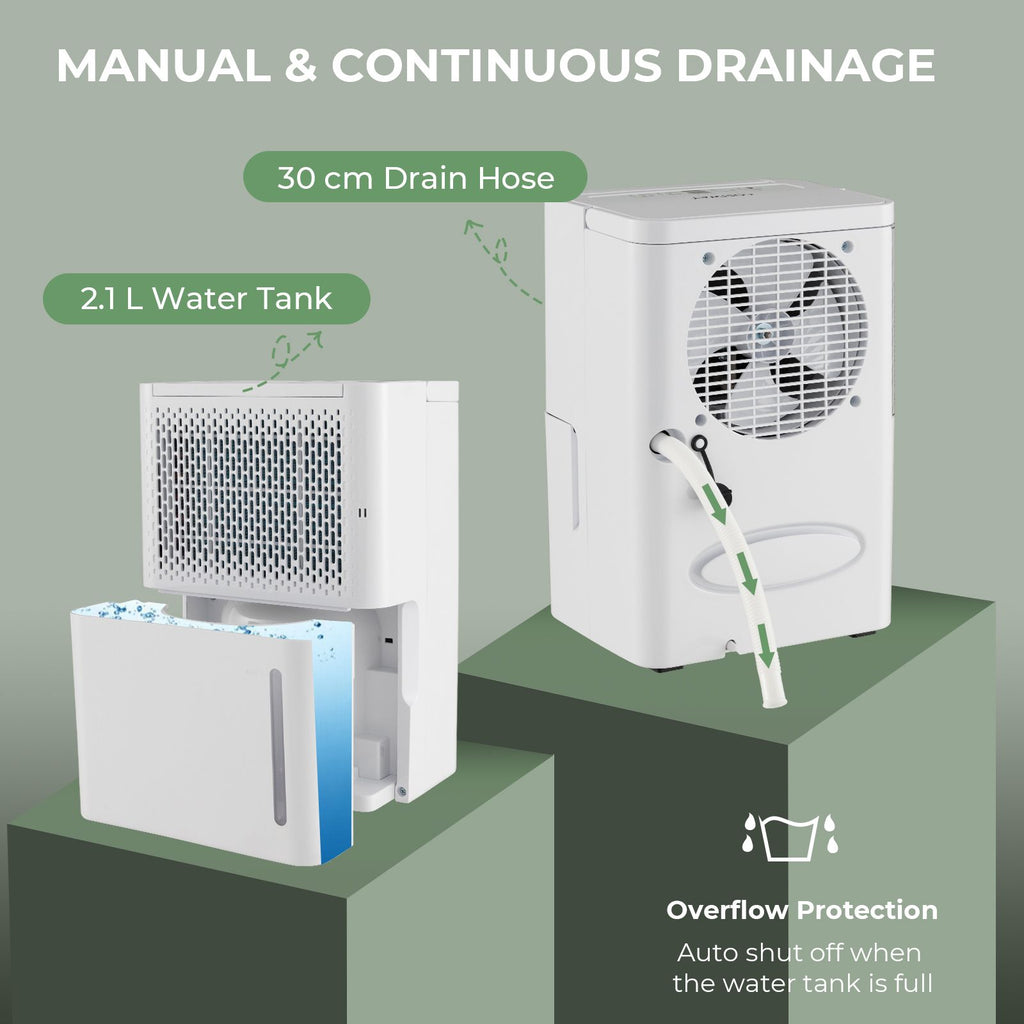 12L/Day Dehumidifier with Continuous Drying Auto Mode and 24H Timer