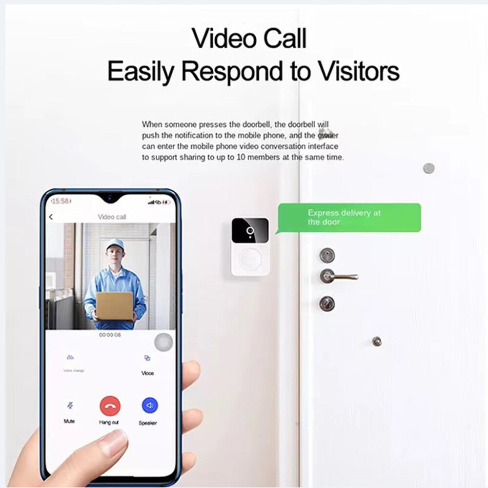 Smart Wifi Wireless Video Doorbell Security Ring Phone Camera Door Bell Intercom