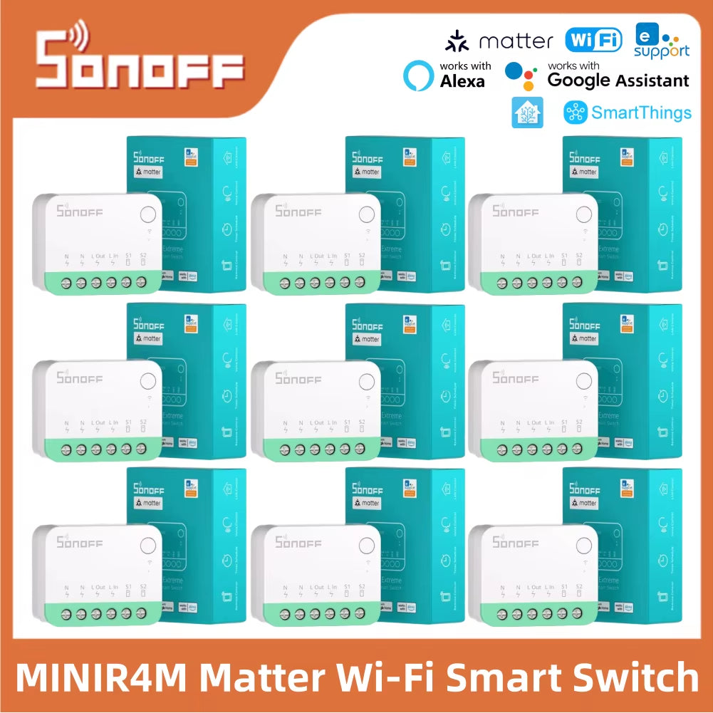 MINIR4M Matter Wifi Mini Smart Switch Detach Relay Smart Home Timer Work with Alexa Google Home Assistant Smartthings