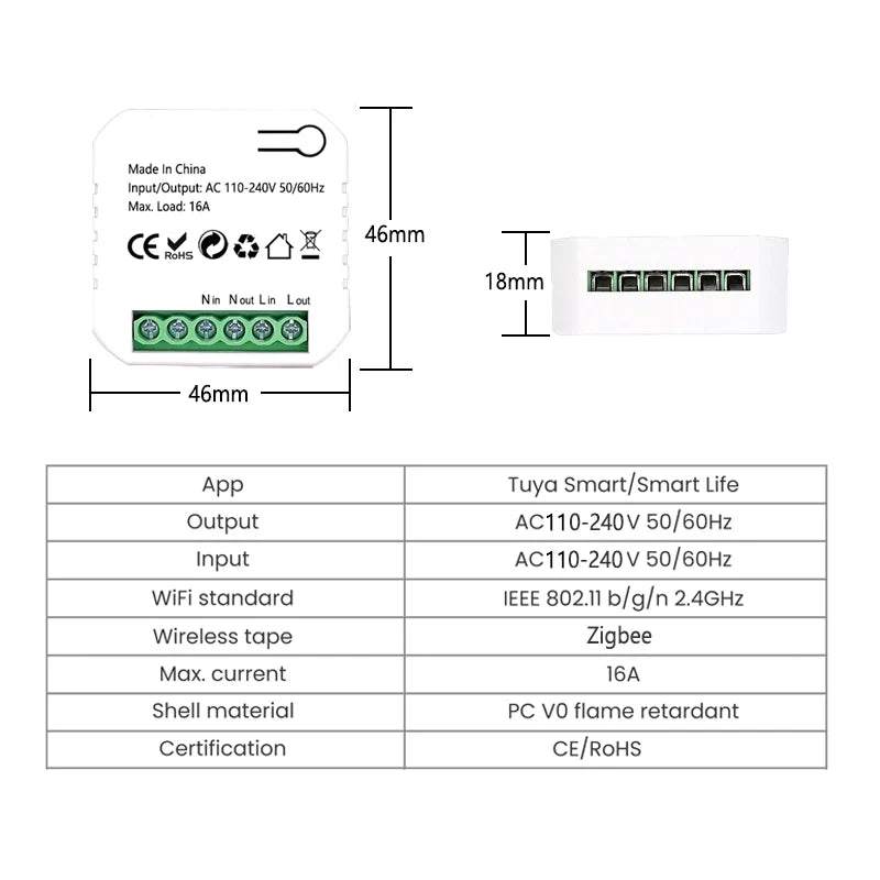 Tuya Smart Zigbee Socket Switch Module Kwh Meter Energy Monitor Timer 16A Overload Protect Support Google Home Alexa Zigbee2Mqtt