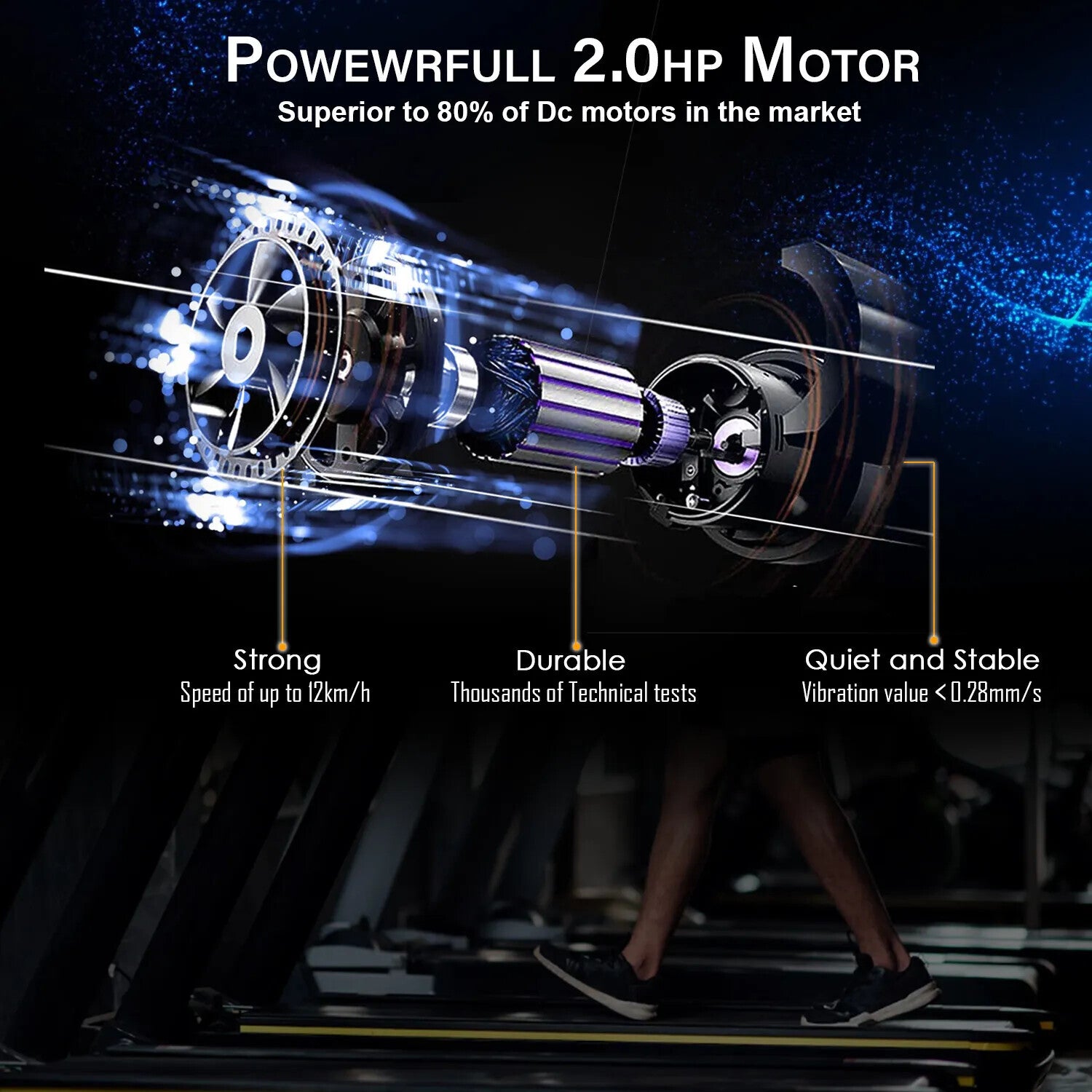 Treadmill Electric Motorized Massager & Incline Foldable Running Machine Home UK