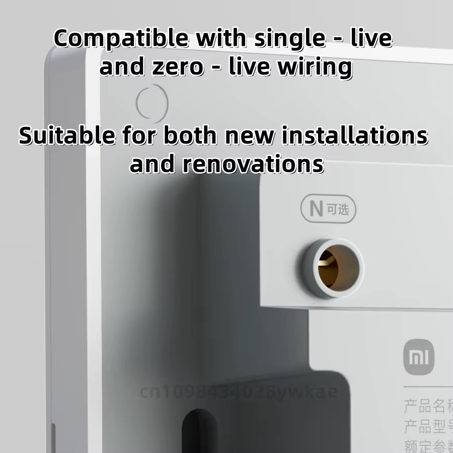 Xiaomi Smart Wall Switch Single Double Triple Key Dual Control Live&Neutral Line Work for Smart Light Mi Home App