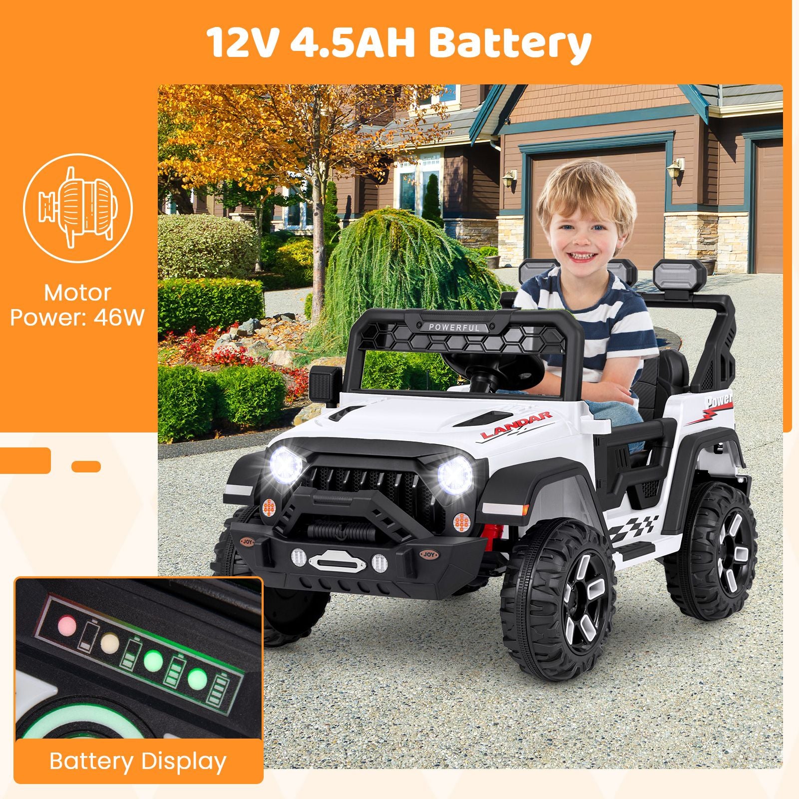 12V Kids Ride on Truck with Remote Control and Wireless Connection