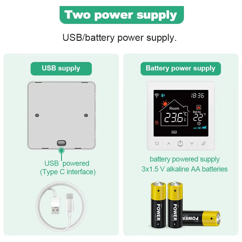 Tuya Wifi Boiler Thermostat Wireless Battery Gas Boiler Smart Thermostat Temperature Controller Alexa Google Home Smart Lile