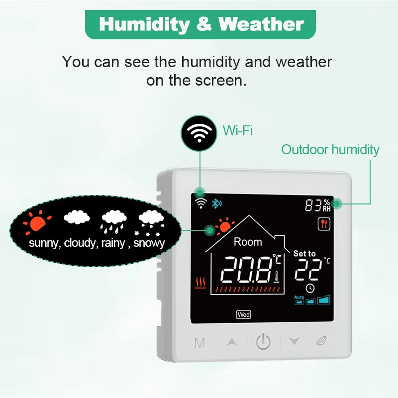 Tuya Wifi Boiler Thermostat Wireless Battery Gas Boiler Smart Thermostat Temperature Controller Alexa Google Home Smart Lile
