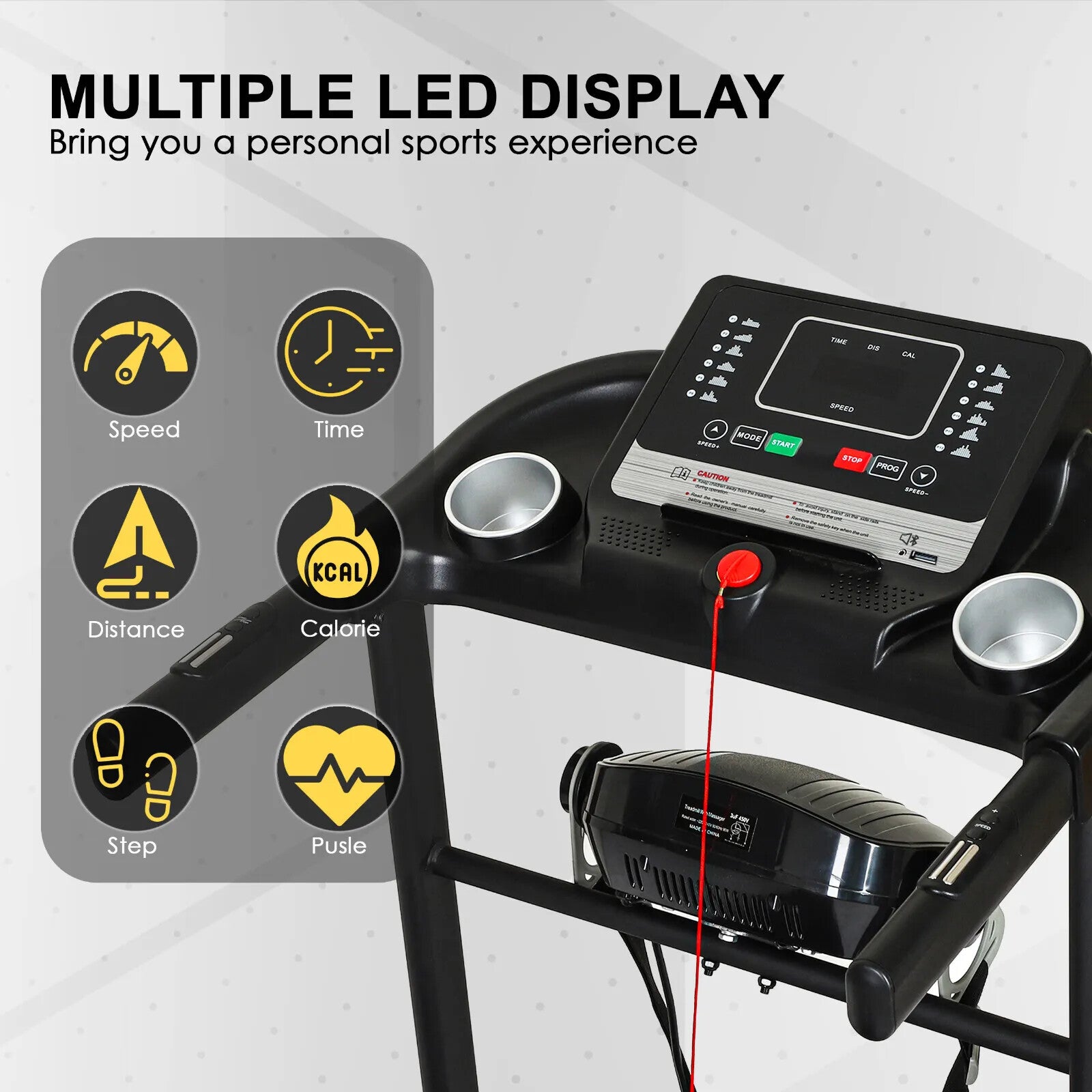 Treadmill Electric Motorized Massager & Incline Foldable Running Machine Home UK