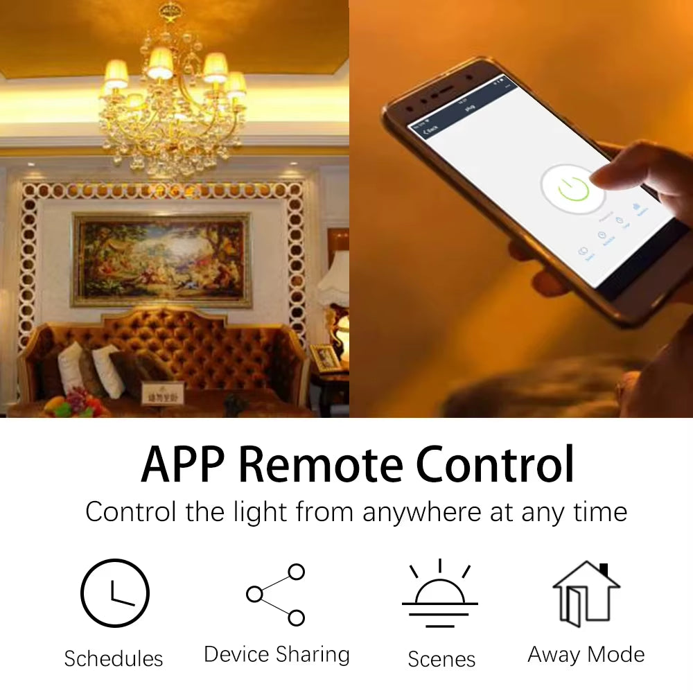 Tuya Wifi Smart Switch&433Mhz Wireless LED Light Switch 110V Receiver Relay 220V Remote Control Work with Smart Life Alexa