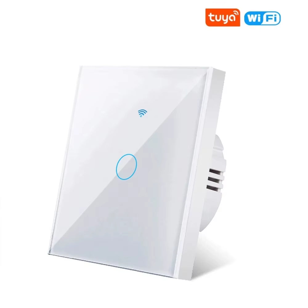 Wifi Smart Switch EU Light Wall Touch Switch 220V No Need Neutral Wire Tuya Smart Life Work with Alexa Google Home 1/2/3Gang