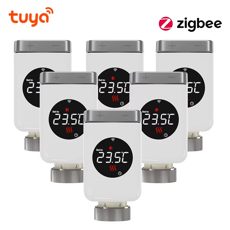 Tuya Zigbee Smart Home Thermostat Radiator Valve Actuator Smart TRV Thermostatic Valve Temperature Controller Alexa Google Home
