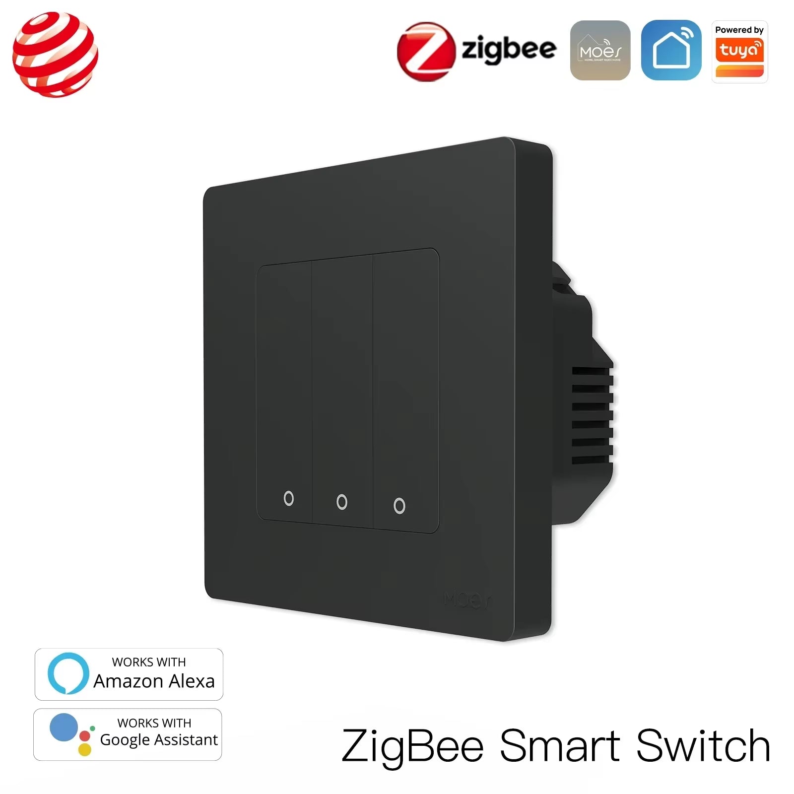 MOES Star Ring Switches Zigbee3.0 Tuya Smart Push Button Light / Scene Switch Smart Life APP Remote Control Alexa Google Voice