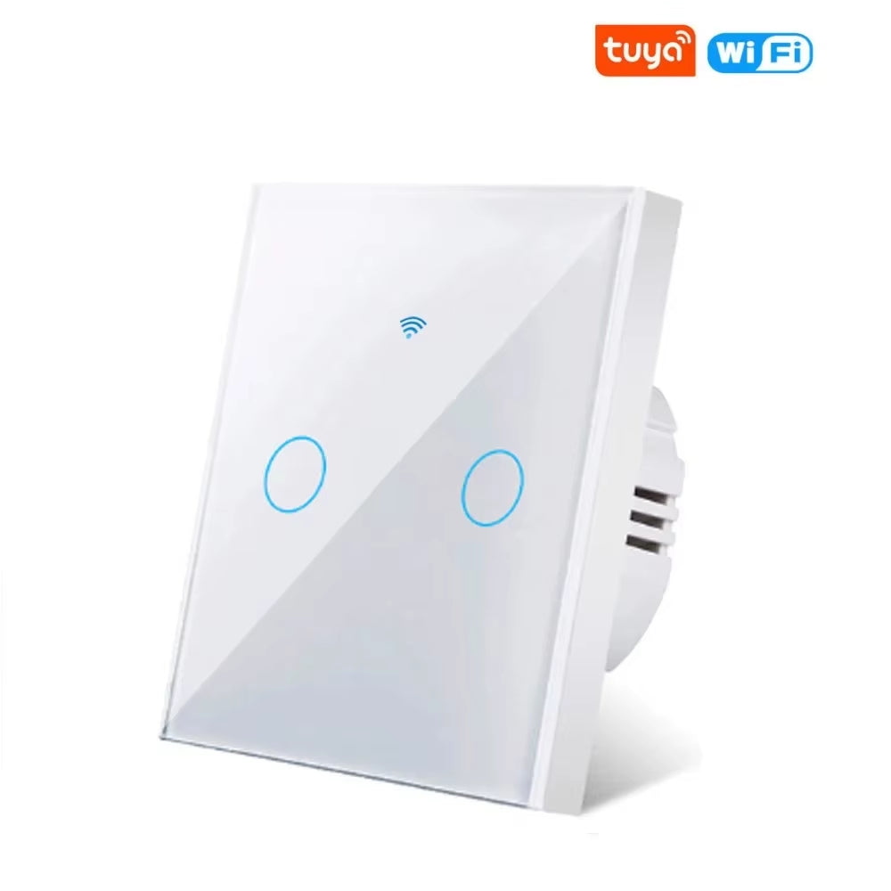 Wifi Smart Switch EU Light Wall Touch Switch 220V No Need Neutral Wire Tuya Smart Life Work with Alexa Google Home 1/2/3Gang