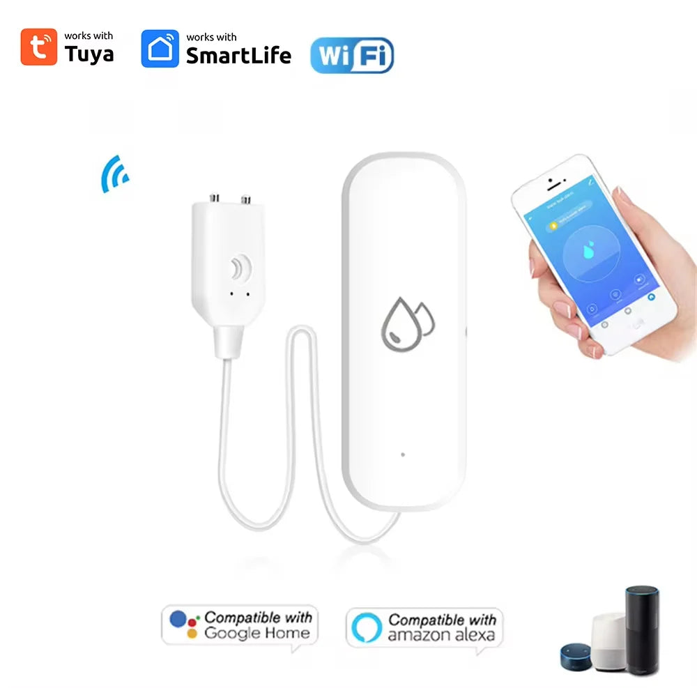 Tuya Wifi Water Sensor Leakage Alarm Flood Leak Detector Smart Home APP Remote Control Smart Home Security Protection