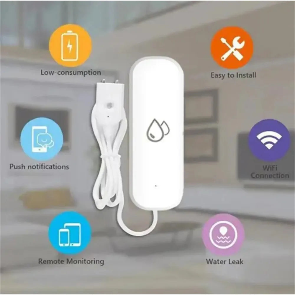 Tuya Wifi Water Sensor Leakage Alarm Flood Leak Detector Smart Home APP Remote Control Smart Home Security Protection
