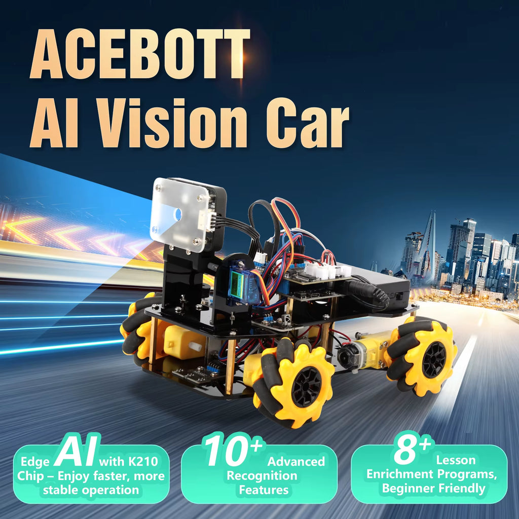 ACEBOTT AI Robot Car Kit with Real-Time Object Detection and Tracking for Arduino Smart Robotics Programming Kit