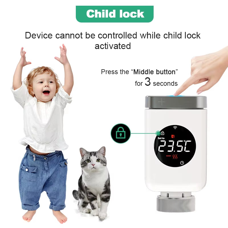 Tuya Zigbee Smart Home Thermostat Radiator Valve Actuator Smart TRV Thermostatic Valve Temperature Controller Alexa Google Home