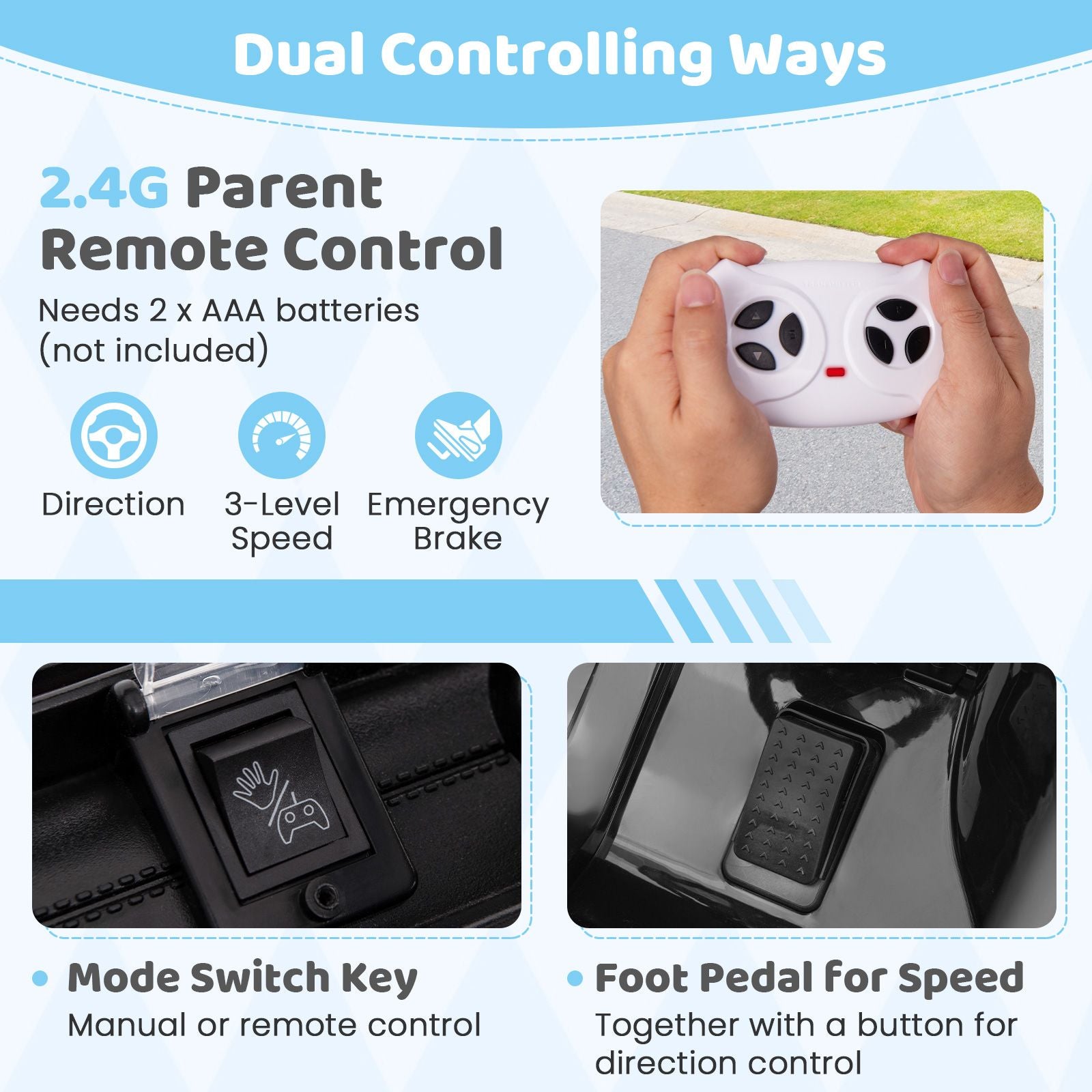 12V Kids Ride on Truck with Remote Control and Wireless Connection