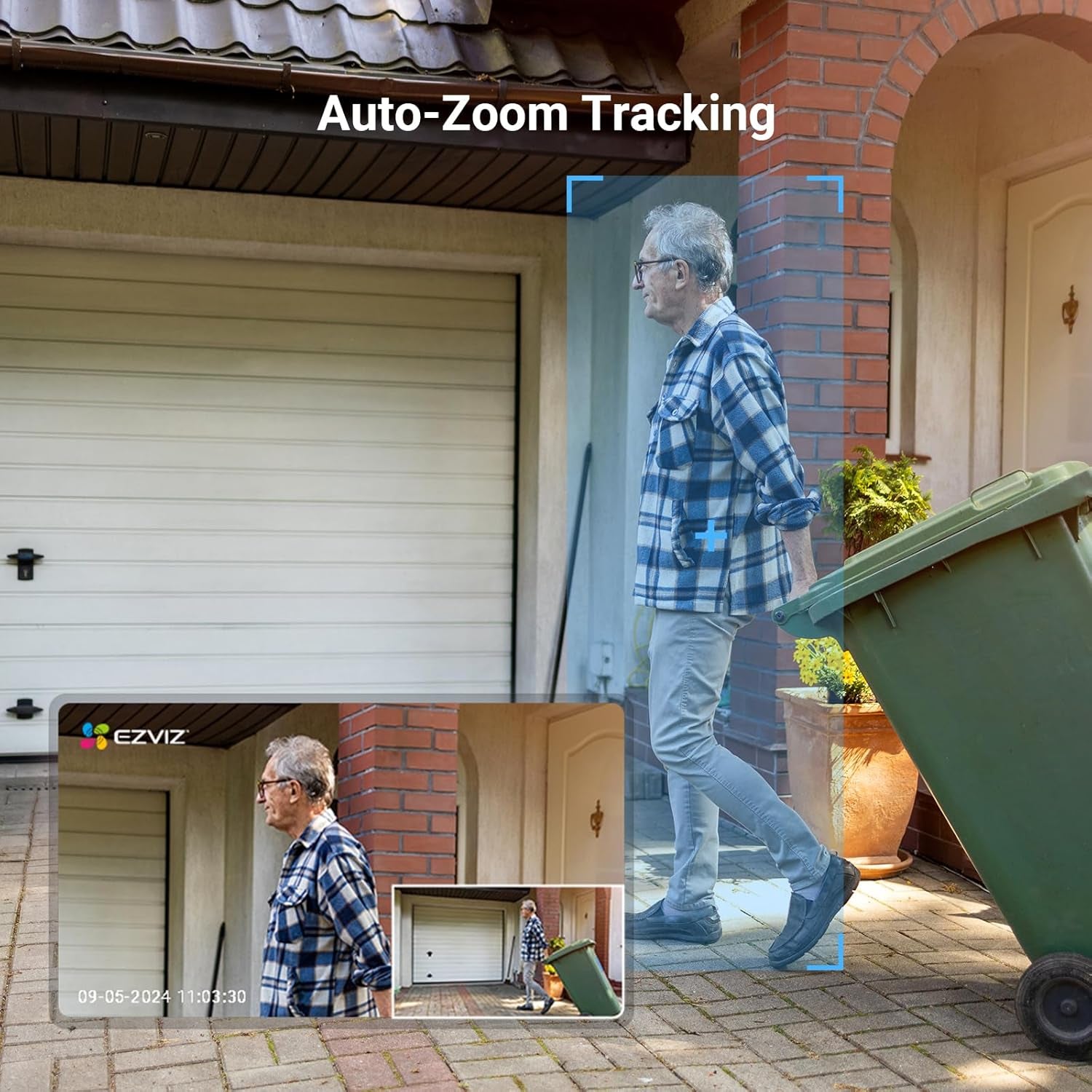 EZVIZ No Monthly Fee Security Camera Outdoor, PTZ 360°, 512 GB SD Card, Human/Ve