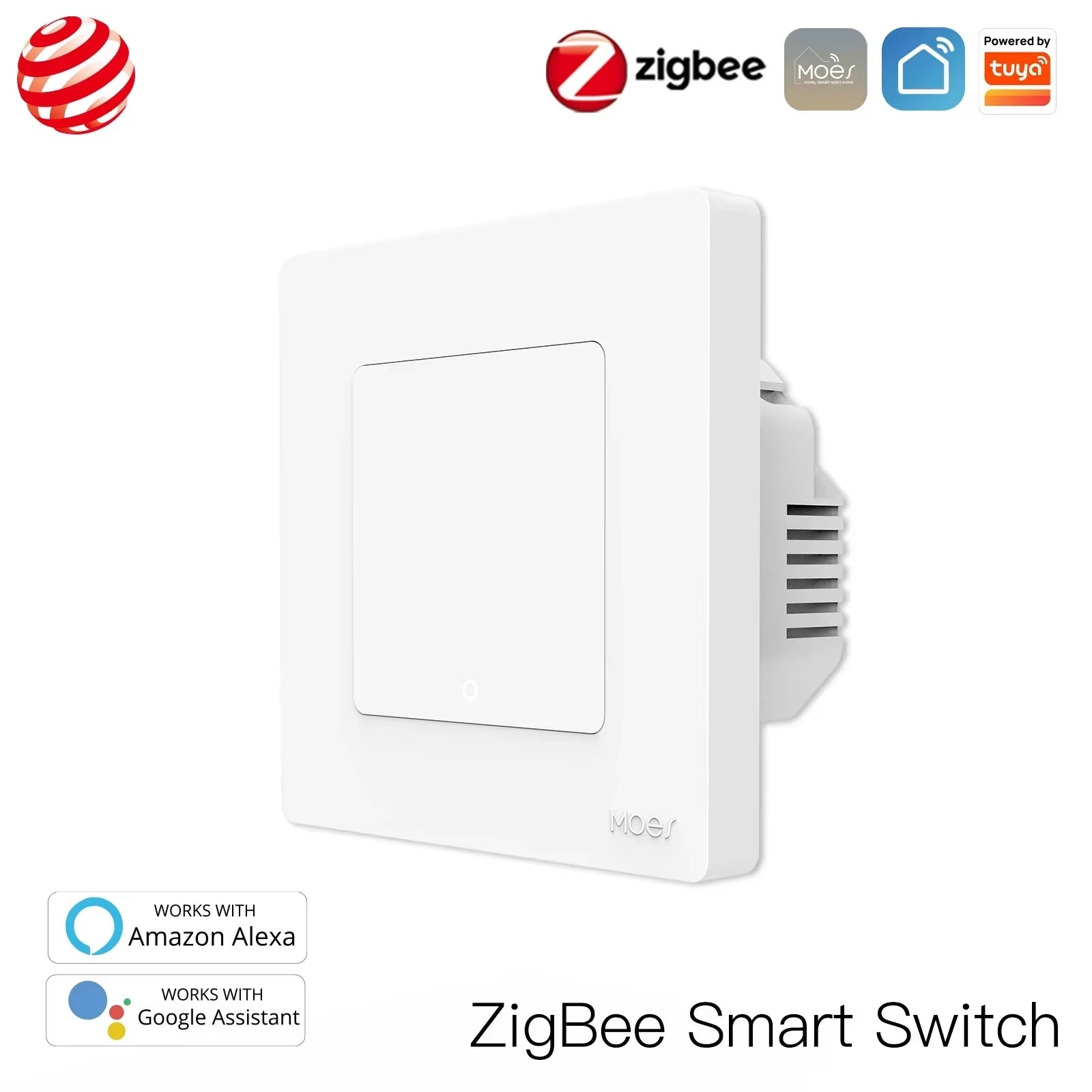 MOES Star Ring Switches Zigbee3.0 Tuya Smart Push Button Light / Scene Switch Smart Life APP Remote Control Alexa Google Voice