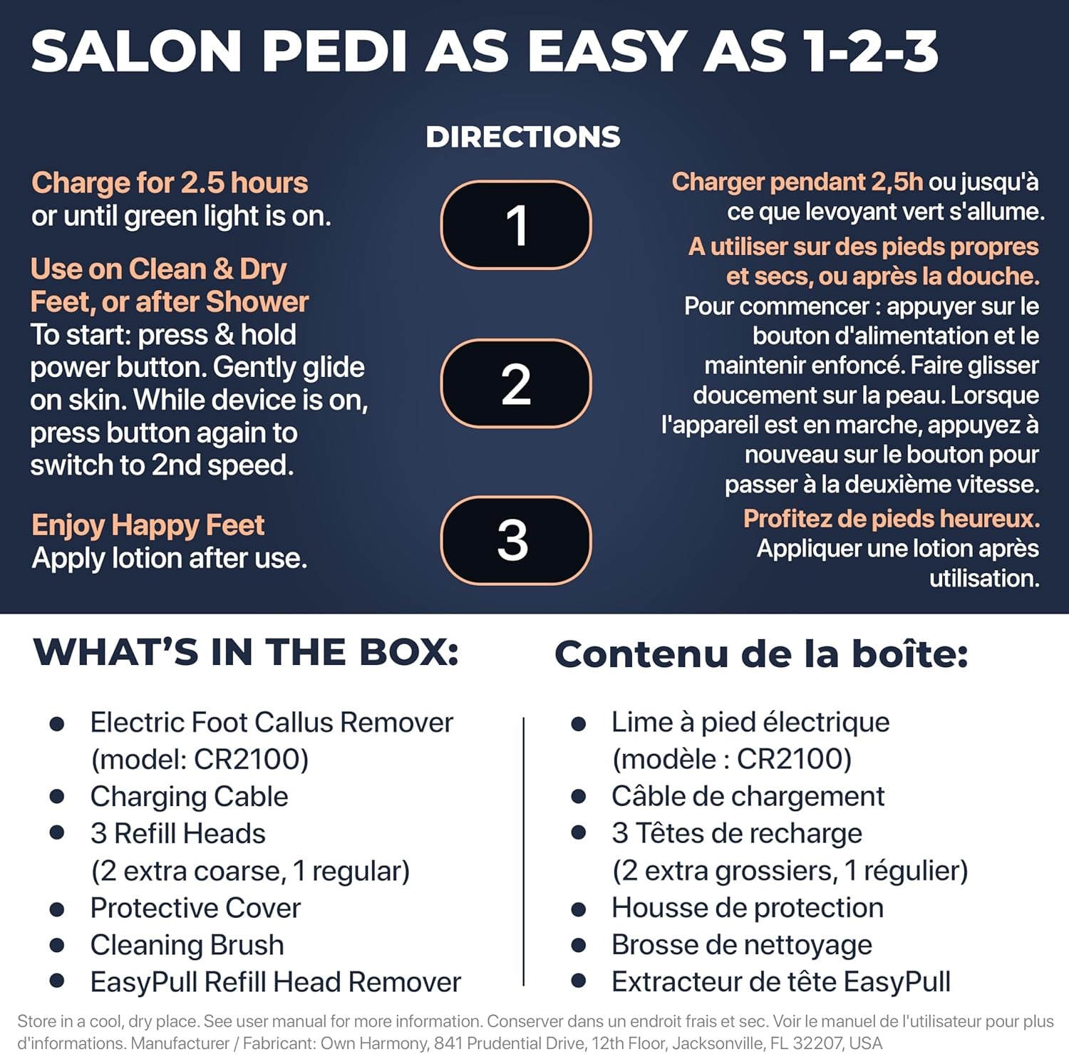 Electric Hard Skin Remover with Vacuum Absorption - Professional Pedicure Tools for Pedi Callus Foot Care - 3 Rollers Electronic Feet File CR2100 - Best for Dry, Cracked Heels (USB Cord)