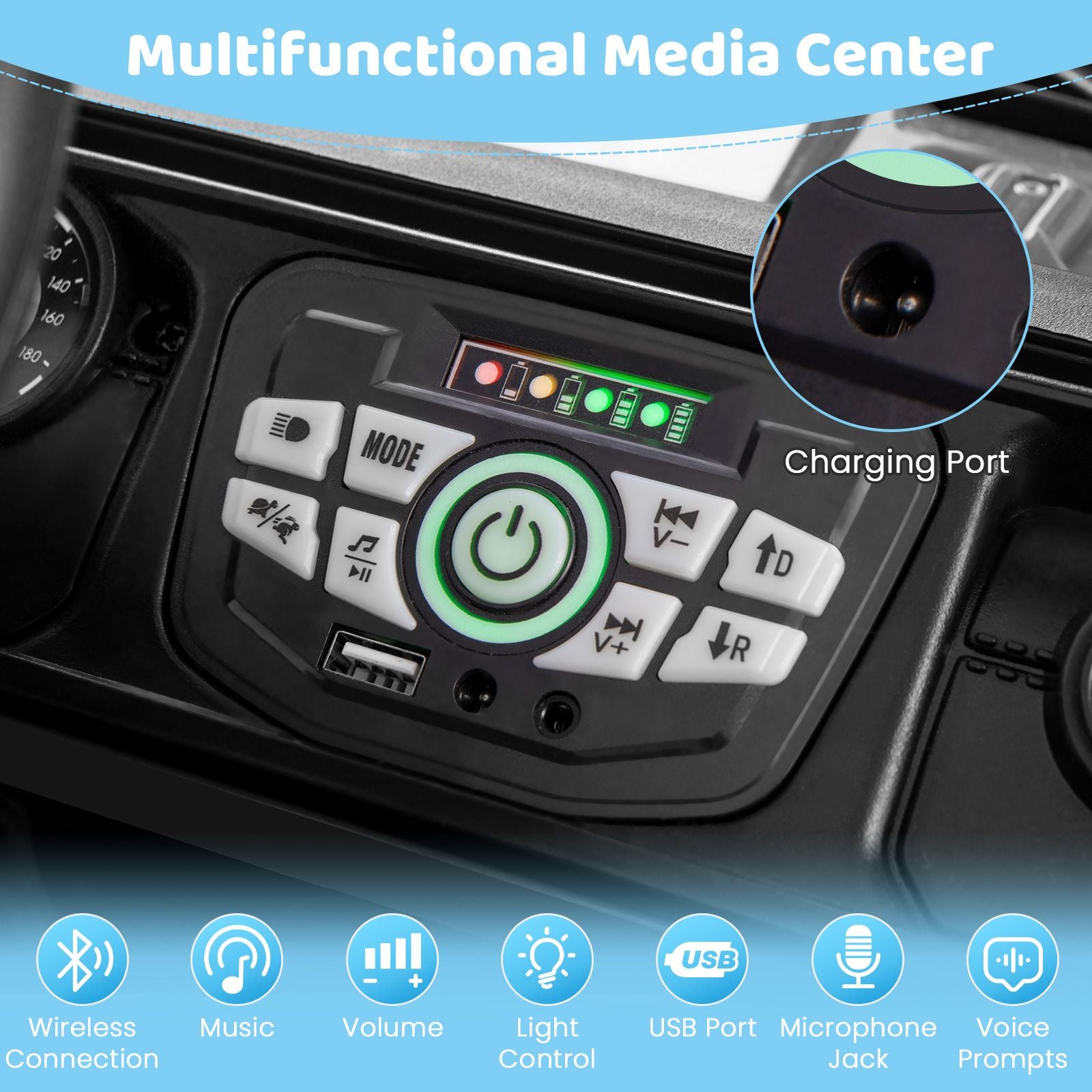 12V Kids Ride on Truck with Remote Control and Wireless Connection