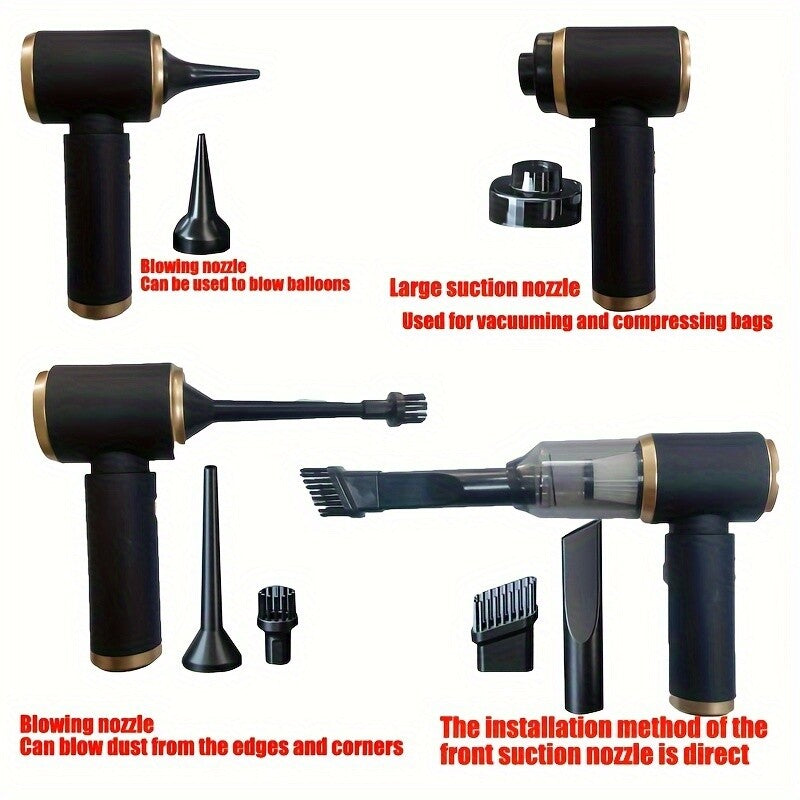 95000PA 4 IN1 Wireless Car Vacuum Cleaner Strong Suction Handheld Vacuum Home