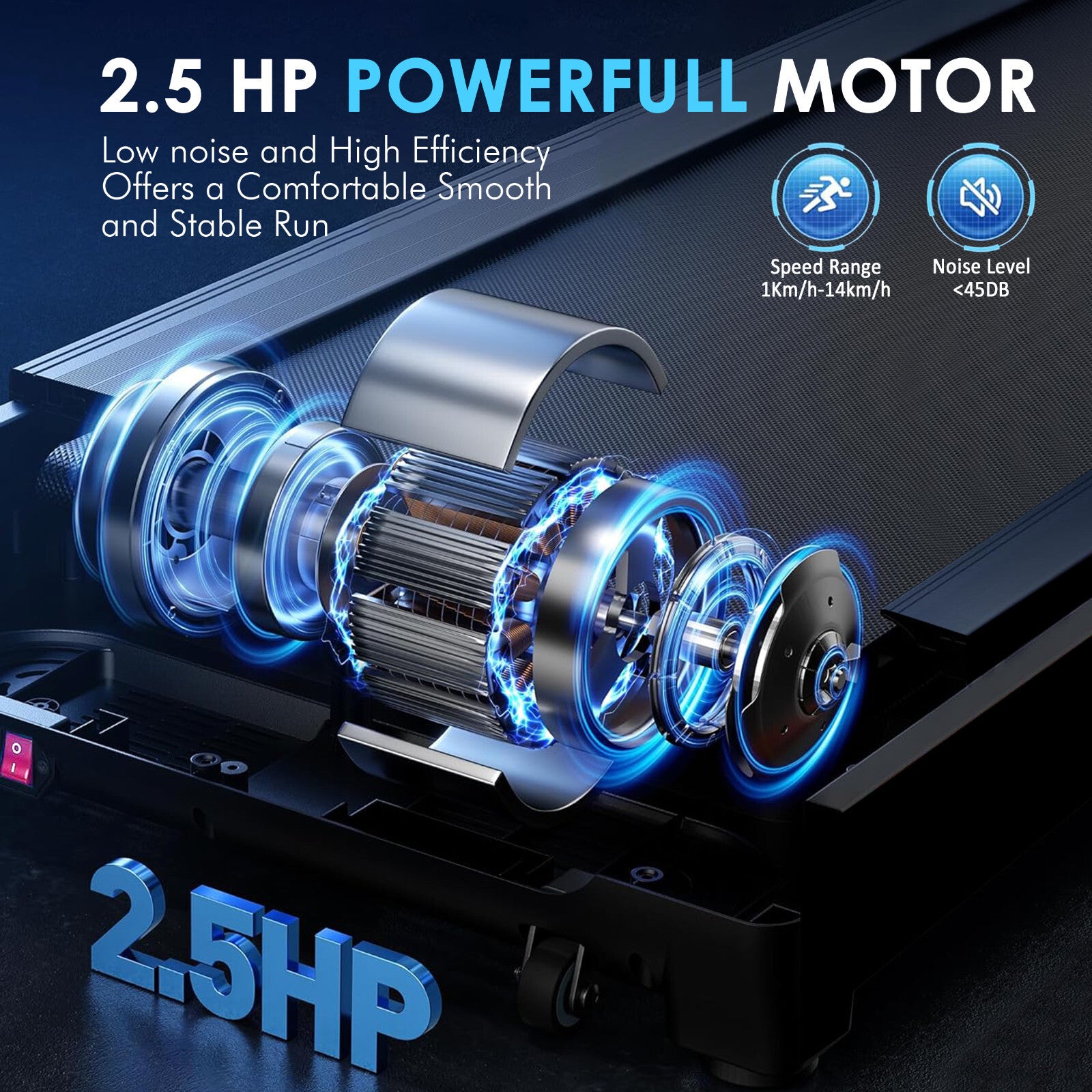 Treadmill Electric Motorized Massager & Incline Foldable Running Machine Home UK