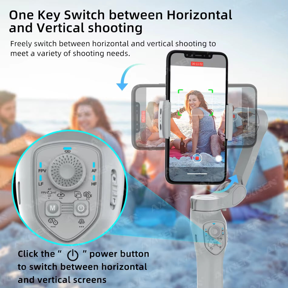 AI Smartphone Gimbal 3-Axis Foldable Follow Focus Stabilizer with Ai-Module Tripod Stand for Tiktok Vlog Video Photography