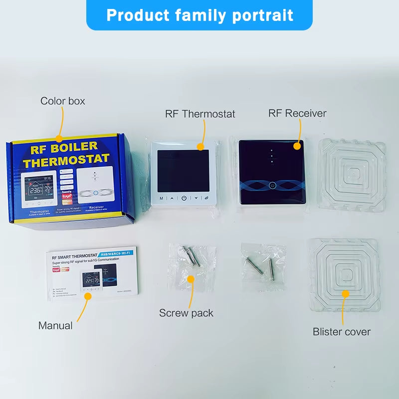 Tuya Wifi Boiler Thermostat Wireless Battery Gas Boiler Smart Thermostat Temperature Controller Alexa Google Home Smart Lile