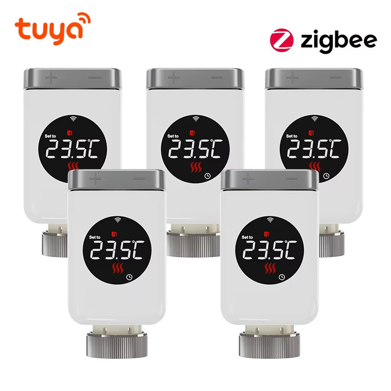 Tuya Zigbee Smart Home Thermostat Radiator Valve Actuator Smart TRV Thermostatic Valve Temperature Controller Alexa Google Home